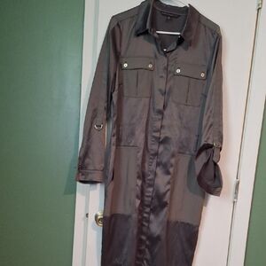 White House Black Market Gray Trench Coat